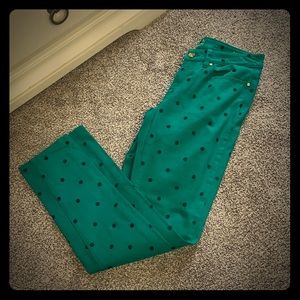 Green black dot C Wonder skinny pants